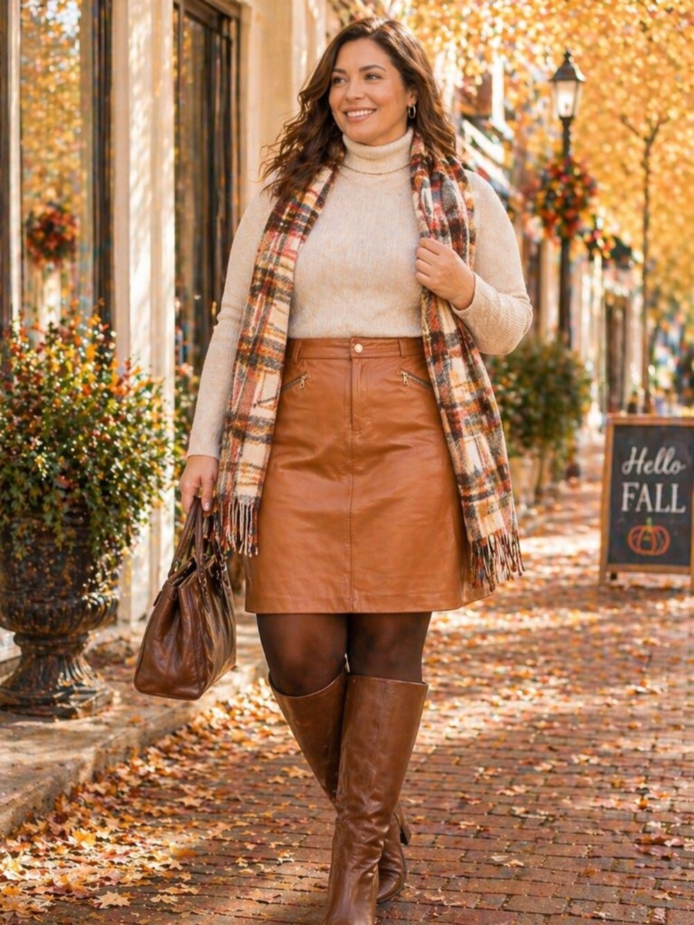 Ralph Lauren - lambskin leather skirt - Size 14